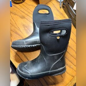 Kids Bogs Calf Length Black Rain Boots Size 2